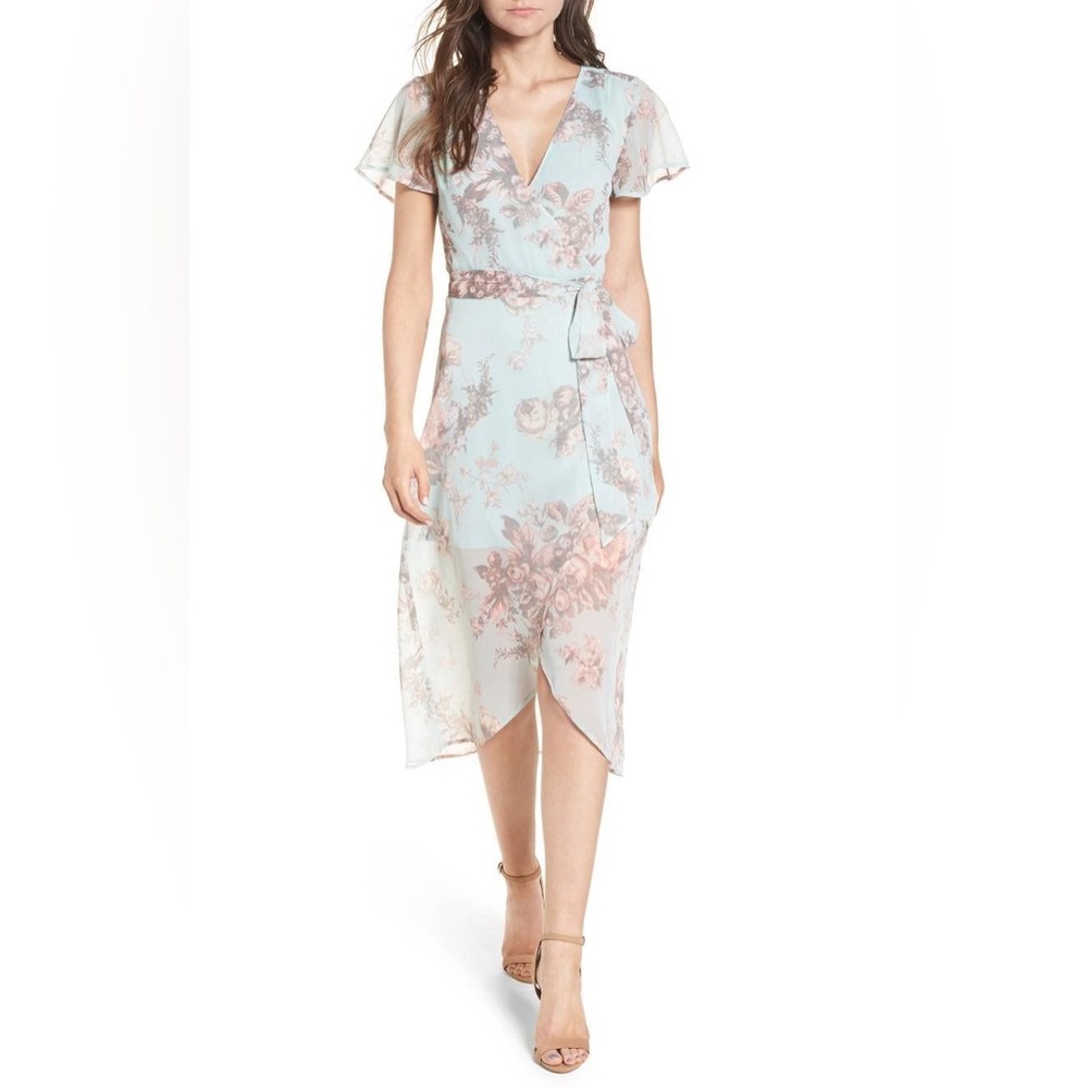 Leith Wrap Floral Midi Dress